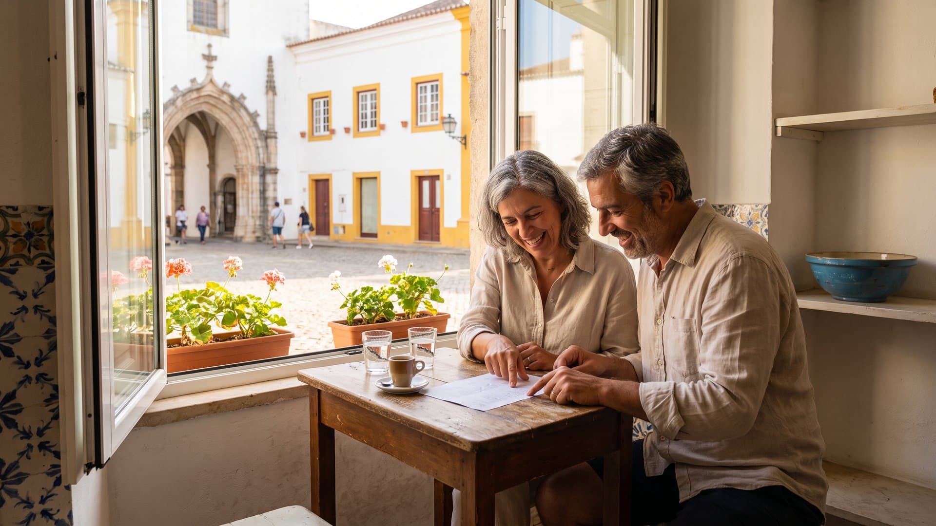 Um casal que gere uma pequena padaria revê um plano simples ao café