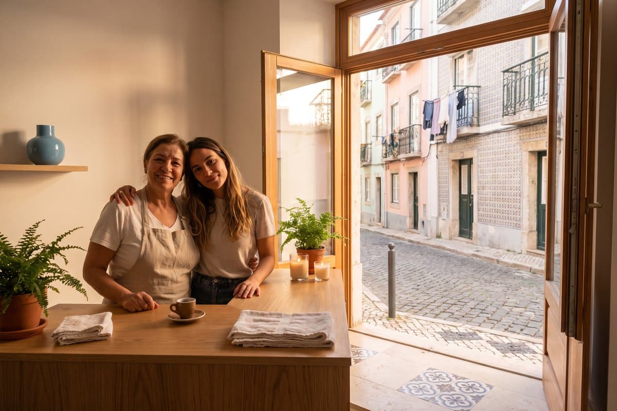 Salão de estética com vista para a rua